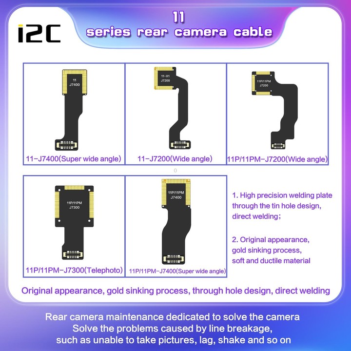 For iPhone X J3900 i2C Back Facing Wide Camera Cable