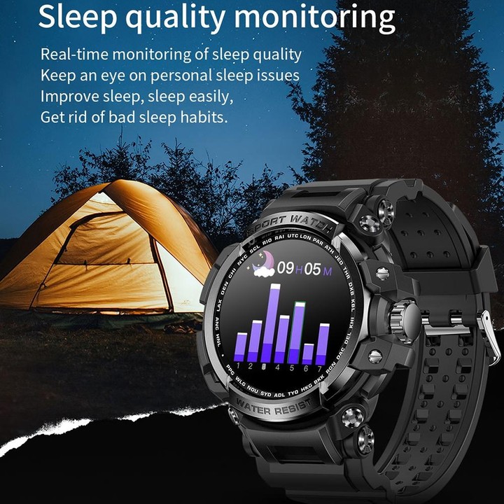 LC16 1.32 inch IP68 Waterproof Sports Outdoor Sport Smart Watch, Support Bluetooth Calling / Heart Rate Monitoring(Black)