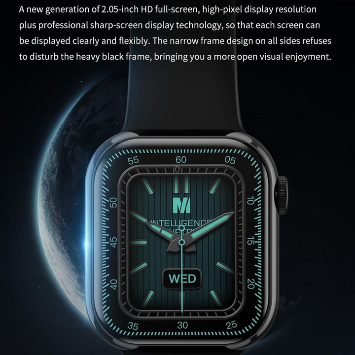 IW9 2.05 inch Square Screen Smart Watch Supports Bluetooth Calls/Blood Oxygen Monitoring(Silver)