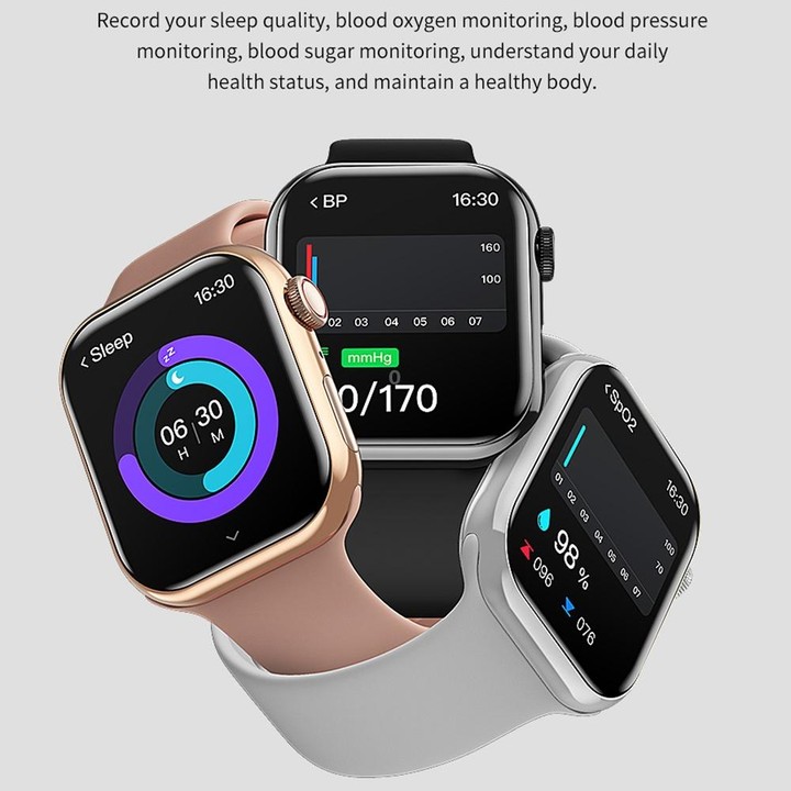 IW9 2.05 inch Square Screen Smart Watch Supports Bluetooth Calls/Blood Oxygen Monitoring(Rose Gold)