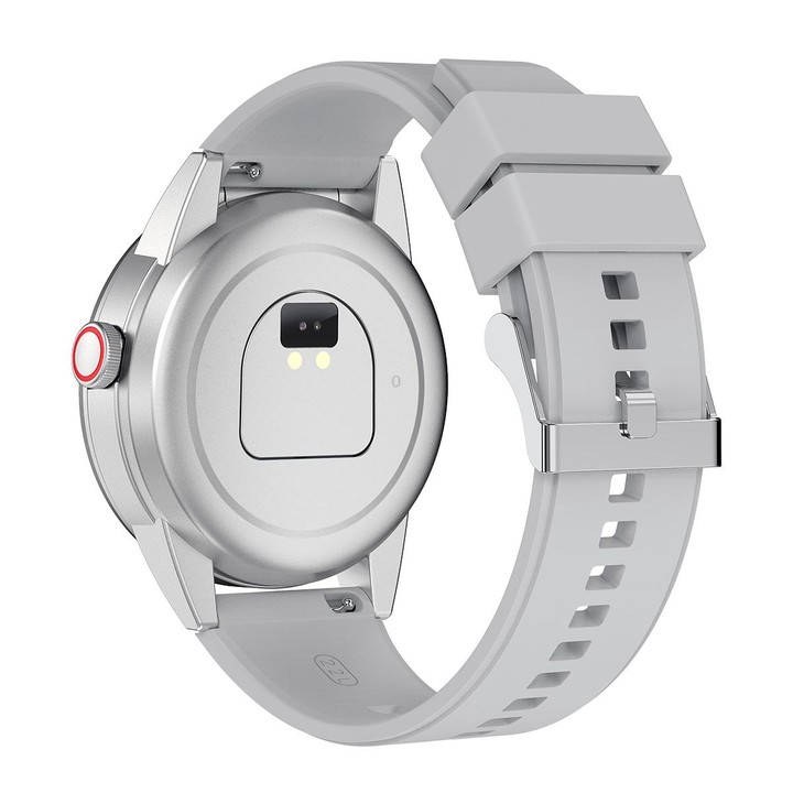R6 1.32 inch Round Screen 2 in 1 Bluetooth Earphone Smart Watch, Support Bluetooth Call / Health Monitoring(Silver Silicone Stra