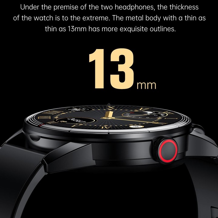 R6 1.32 inch Round Screen 2 in 1 Bluetooth Earphone Smart Watch, Support Bluetooth Call / Health Monitoring(Silver Steel Strap)