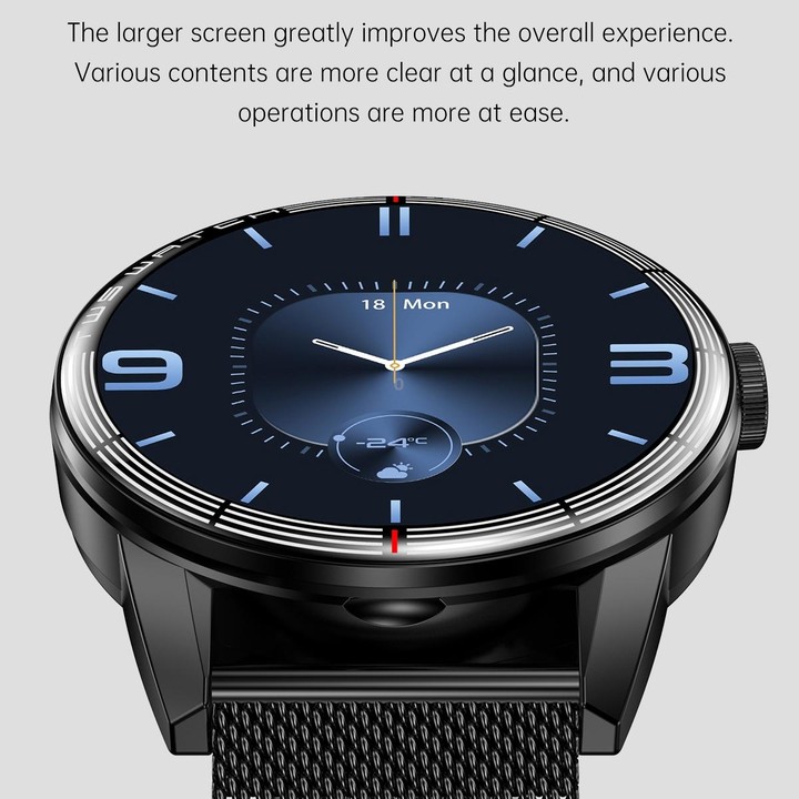 R6 1.32 inch Round Screen 2 in 1 Bluetooth Earphone Smart Watch, Support Bluetooth Call / Health Monitoring(Black Steel Strap)