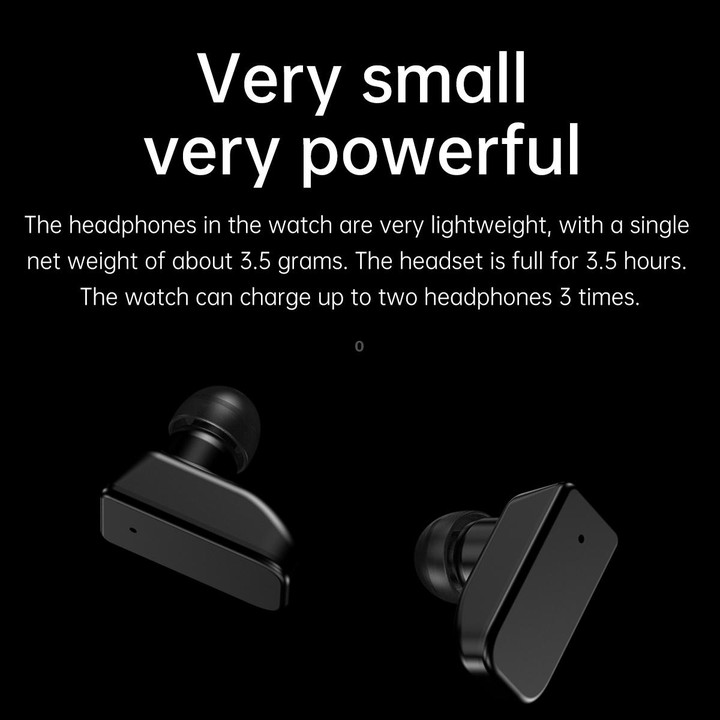 R6 1.32 inch Round Screen 2 in 1 Bluetooth Earphone Smart Watch, Support Bluetooth Call / Health Monitoring(Black Steel Strap)