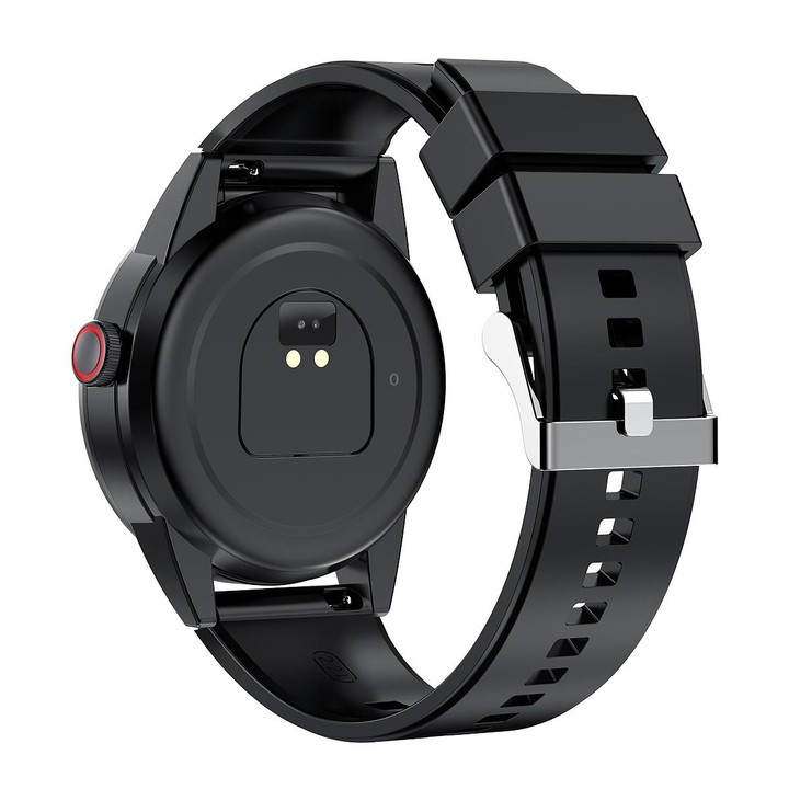 R6 1.32 inch Round Screen 2 in 1 Bluetooth Earphone Smart Watch, Support Bluetooth Call / Health Monitoring(Black Silicone Strap