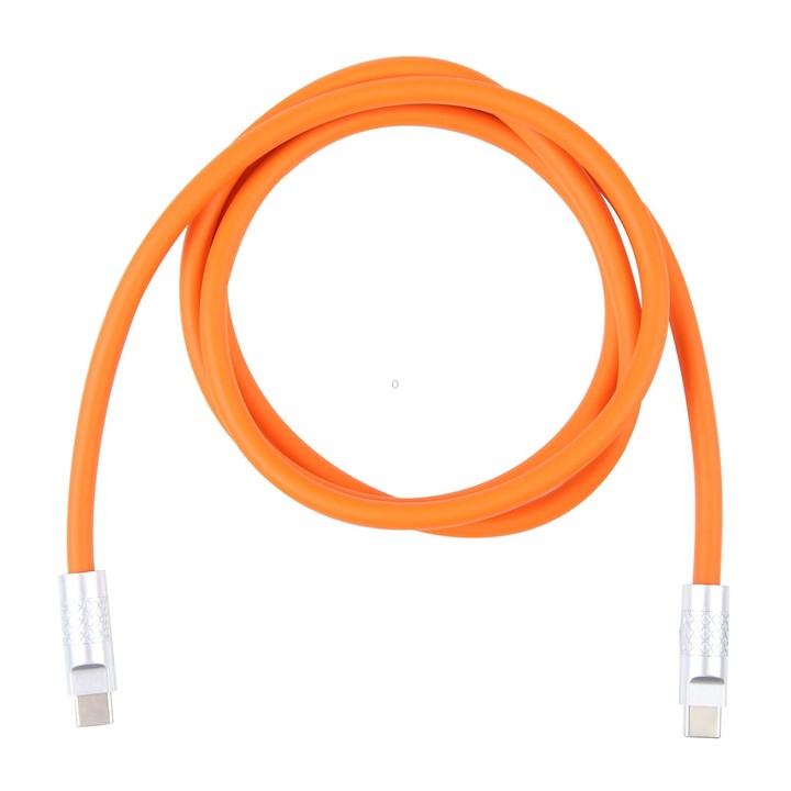 Mech Series 120W USB-C / Type-C to USB-C / Type-C Metal Plug Silicone Fast Charging Data Cable, Length: 1.2m(Orange)