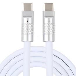 Mech Series 120W USB-C / Type-C to USB-C / Type-C Metal Plug Silicone Fast Charging Data Cable, Length: 1.2m(White)