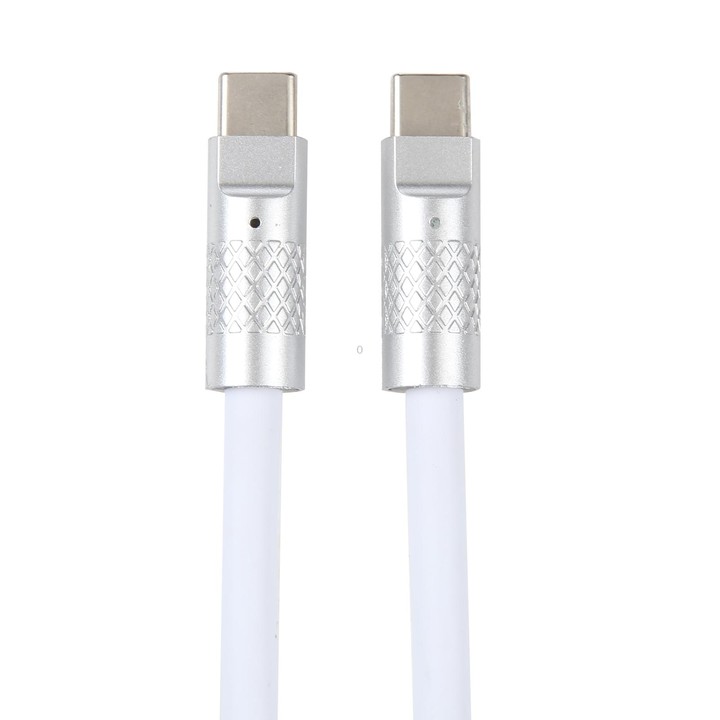 Mech Series 120W USB-C / Type-C to USB-C / Type-C Metal Plug Silicone Fast Charging Data Cable, Length: 1.2m(White)