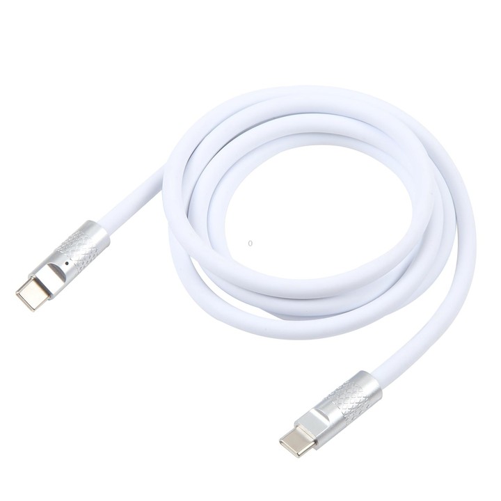 Mech Series 120W USB-C / Type-C to USB-C / Type-C Metal Plug Silicone Fast Charging Data Cable, Length: 1.2m(White)