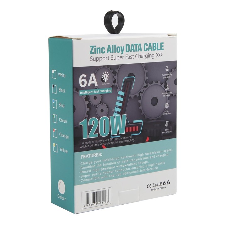 Mech Series 6A 120W 3 in 1 Metal Plug Silicone Fast Charging Data Cable, Length: 1.2m(Mint Green)