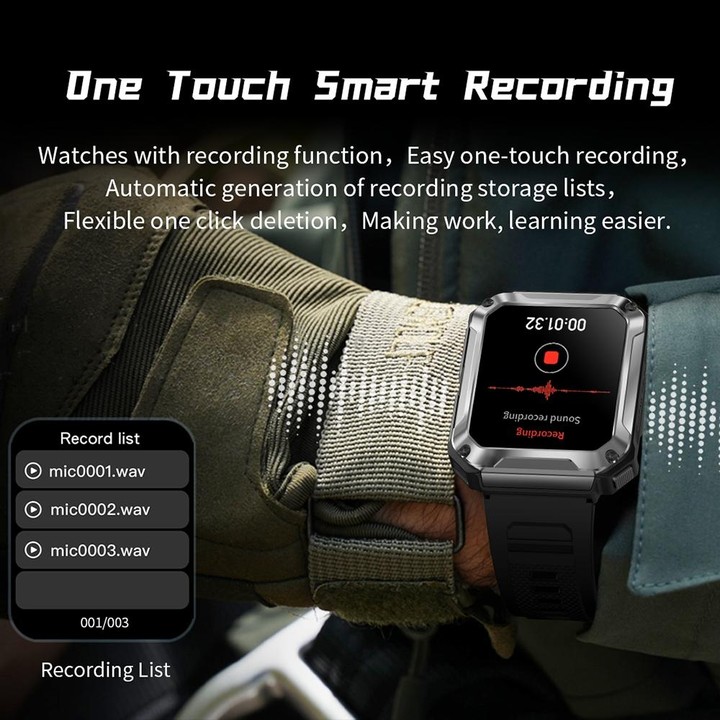OVISEN T93 1.96 inch IPS Screen 2 in 1 Bluetooth Headset Smart Watch, Supports Blood Oxygen Monitoring/Bluetooth Music(Green)