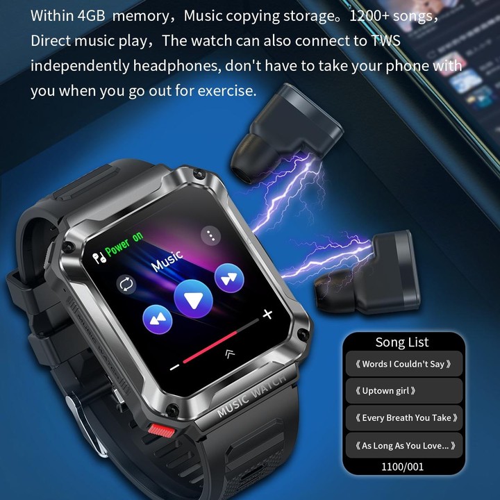 OVISEN T93 1.96 inch IPS Screen 2 in 1 Bluetooth Headset Smart Watch, Supports Blood Oxygen Monitoring/Bluetooth Music(Silver)