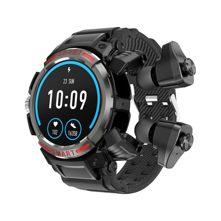 OVISEN T100 1.39 inch TFT Screen 2 in 1 Bluetooth Headset Smart Watch, Support Blood Oxygen Monitoring/Bluetooth Music(Grey)