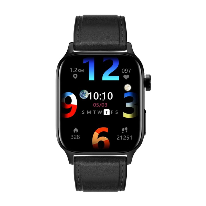 G22 1.85 inch TFT Screen Leather Band Health Smart Watch, Support Bluetooth Call / Plateau Blood Oxygen / Body Temperature / Arr