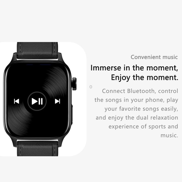 G22 1.85 inch TFT Screen Leather Band Health Smart Watch, Support Bluetooth Call / Plateau Blood Oxygen / Body Temperature / Arr
