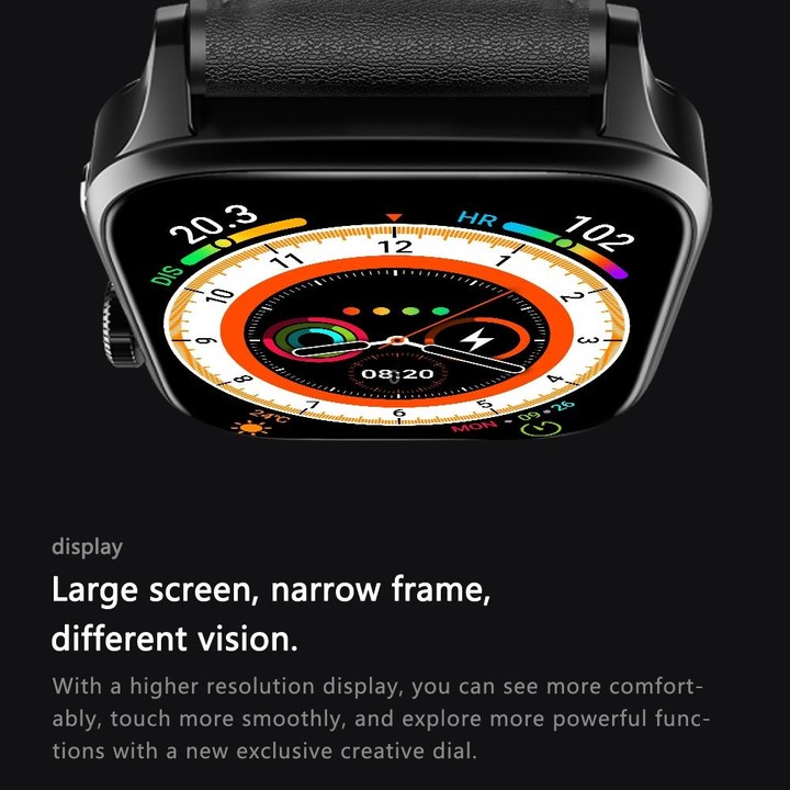 G22 1.85 inch TFT Screen Leather Band Health Smart Watch, Support Bluetooth Call / Plateau Blood Oxygen / Body Temperature / Arr