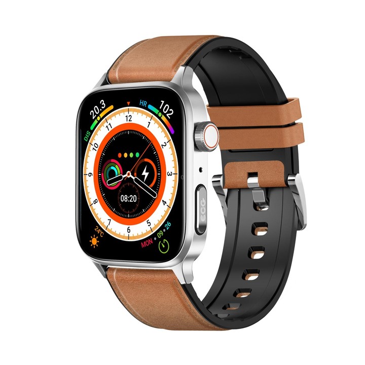 G22 1.85 inch TFT Screen Leather Band Health Smart Watch, Support Bluetooth Call / Plateau Blood Oxygen / Body Temperature / Arr