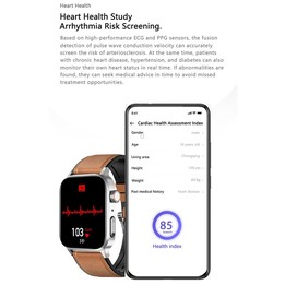 G22 1.85 inch TFT Screen Leather Band Health Smart Watch, Support Bluetooth Call / Plateau Blood Oxygen / Body Temperature / Arr