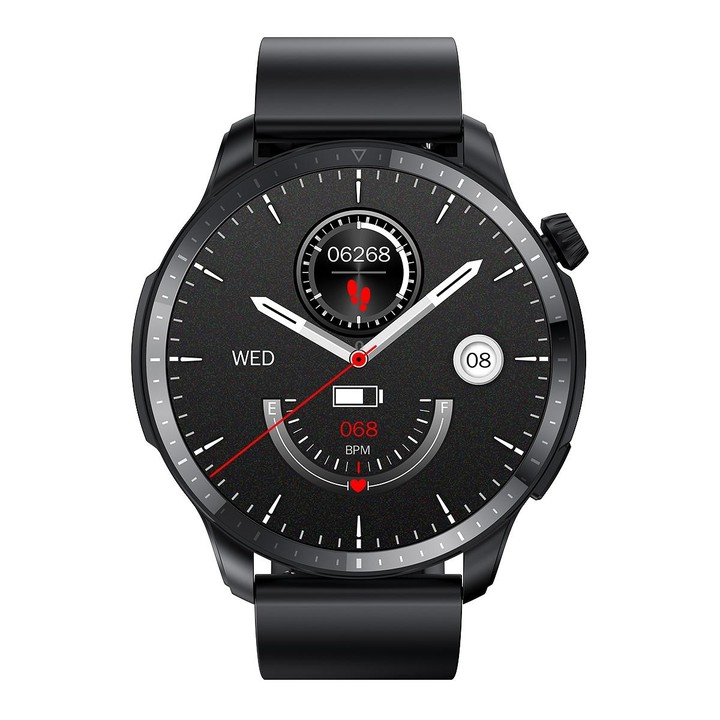 T52 1.39 inch IP67 Waterproof Silicone Band Smart Watch Supports Bluetooth Call / Blood Oxygen / Body Temperature Monitoring(Bla