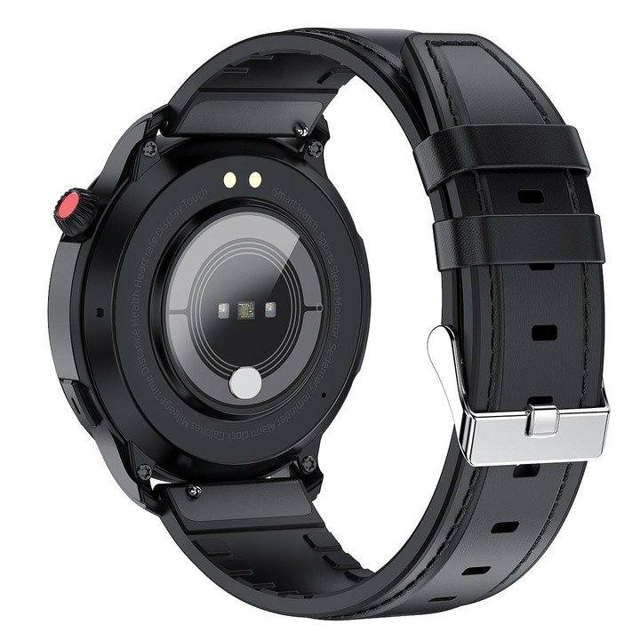 T52 1.39 inch IP67 Waterproof Leather Band Smart Watch Supports Bluetooth Call / Blood Oxygen / Body Temperature Monitoring(Blac