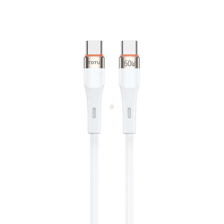 TOTU CB-2 Series USB-C / Type-C to USB-C / Type-C Aluminum Alloy Skin Feel Data Cable, Length:1m(White)