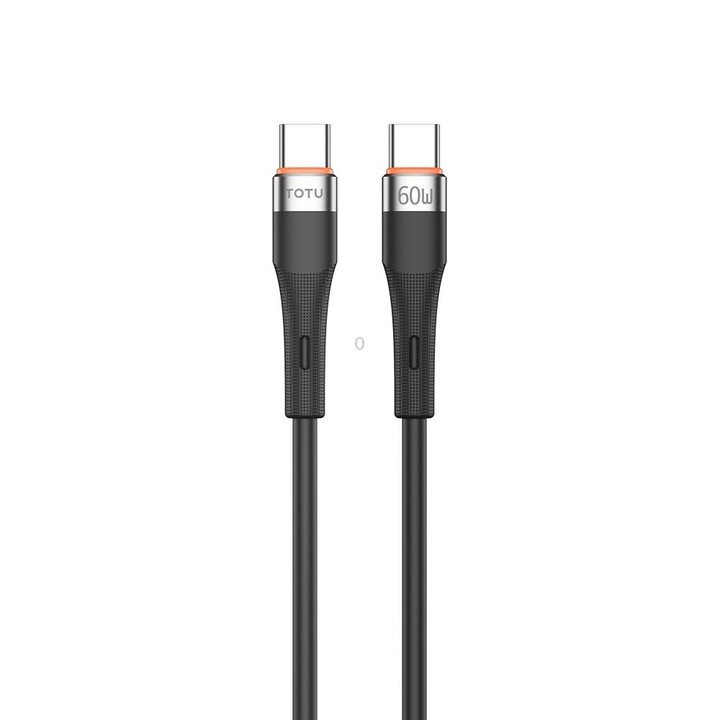 TOTU CB-2 Series USB-C / Type-C to USB-C / Type-C Aluminum Alloy Skin Feel Data Cable, Length:1m(Black)