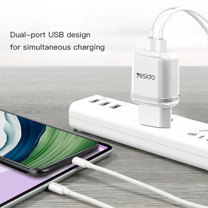 Yesido YC-26 USB Dual Ports Travel Charger(EU Plug)