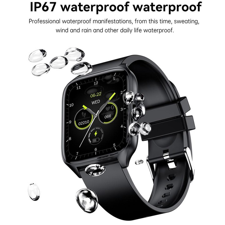 T19 Pro 1.96 inch IP67 Waterproof Silicone Band Smart Watch, Supports Dual-mode Bluetooth Call / Heart Rate Monitoring(Blue)