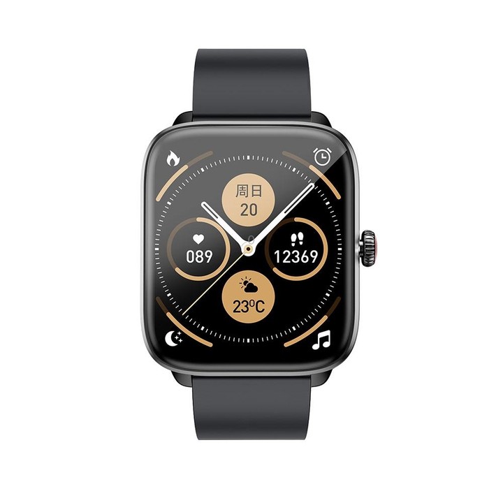 T20 1.96 inch IP67 Waterproof Silicone Band Smart Watch, Supports Dual-mode Bluetooth Call / Heart Rate Monitoring(Black)