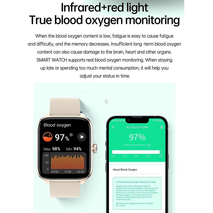 T20 1.96 inch IP67 Waterproof Silicone Band Smart Watch, Supports Dual-mode Bluetooth Call / Heart Rate Monitoring(Blue)