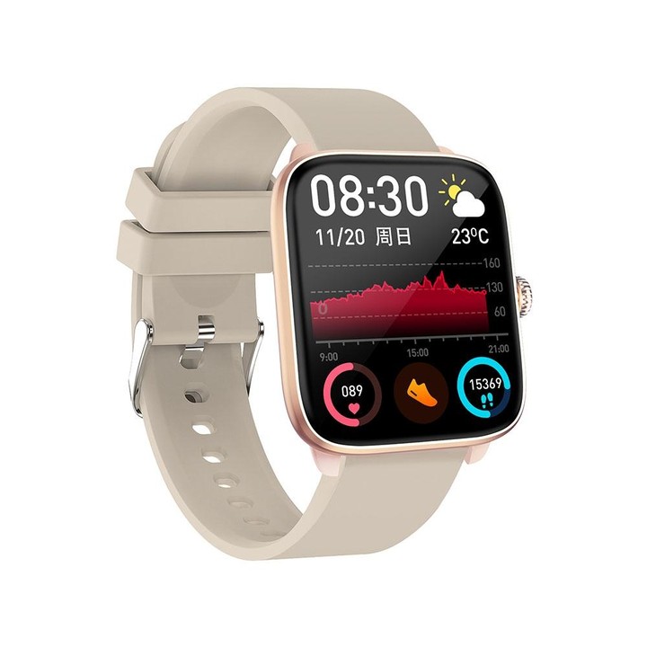 T20 1.96 inch IP67 Waterproof Silicone Band Smart Watch, Supports Dual-mode Bluetooth Call / Heart Rate Monitoring(Gold)