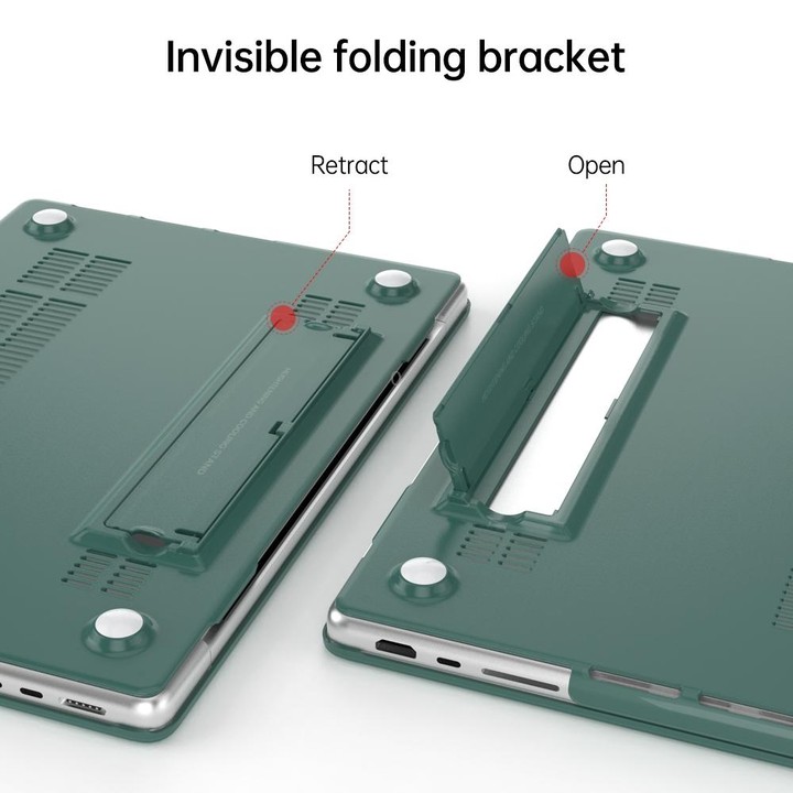 For Macbook Air 13 inch A1932/A2179/A2337 Frosted Translucent Laptop Protective Case(Dark Green)