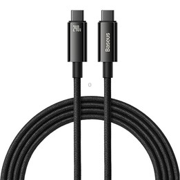 Baseus Tungsten Gold Series 240W Type-C to Type-C Fast Charging Data Cable, Length:2m(Black)