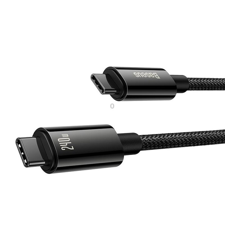 Baseus Tungsten Gold Series 240W Type-C to Type-C Fast Charging Data Cable, Length:2m(Black)