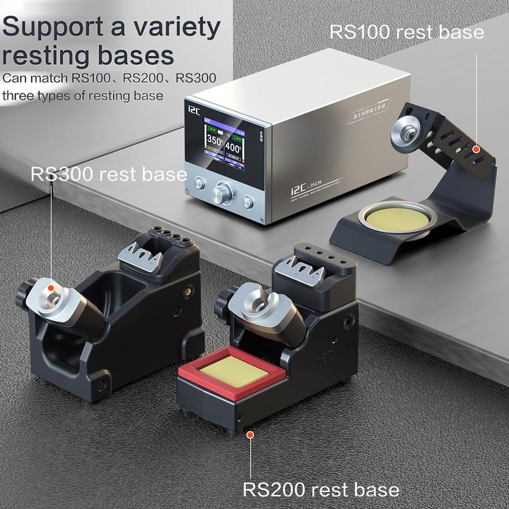 i2C 3SCN Intelligent Double Welding Station with RS300 Base, Style:B Set(US Plug)