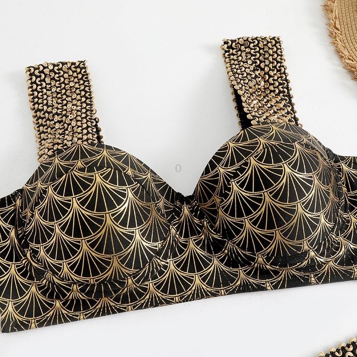 Woman Sexy Gilding High Waist Two Piece Bikini Swimsuit, Size:XL(As Show)