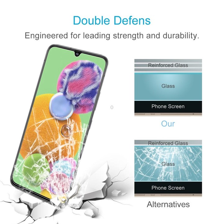 For Samsung Galaxy A90 5G 10 PCS Half-screen Transparent Tempered Glass Film