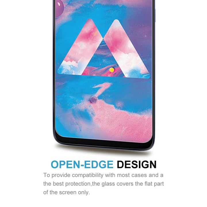 For Samsung Galaxy A40s 50 PCS Half-screen Transparent Tempered Glass Film