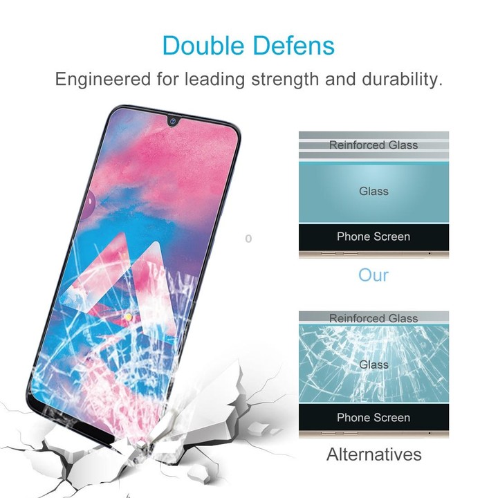 For Samsung Galaxy A40s 50 PCS Half-screen Transparent Tempered Glass Film