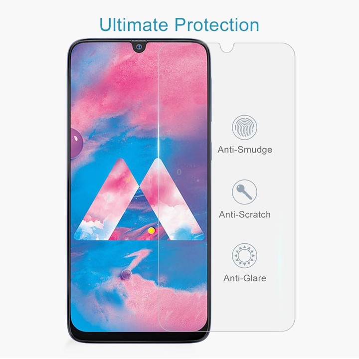 For Samsung Galaxy A40s 50 PCS Half-screen Transparent Tempered Glass Film