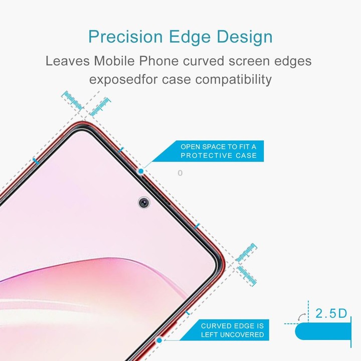 For Samsung Galaxy A81 50 PCS Half-screen Transparent Tempered Glass Film