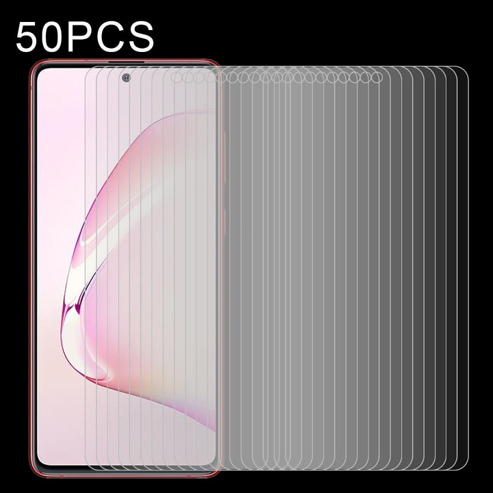 For Samsung Galaxy A81 50 PCS Half-screen Transparent Tempered Glass Film