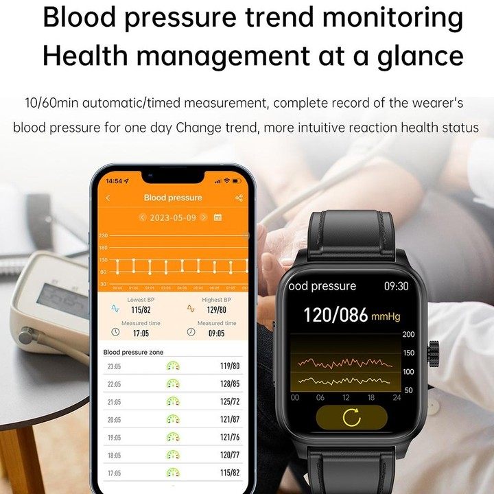 ET540 1.91 inch IP67 Waterproof Silicone Band Smart Watch, Support ECG / Non-invasive Blood Glucose Measurement(Blue)