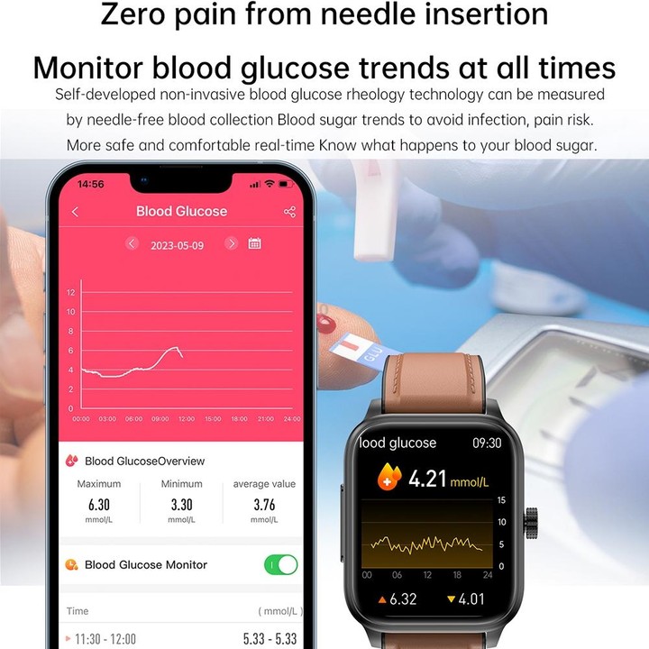ET540 1.91 inch IP67 Waterproof Silicone Band Smart Watch, Support ECG / Non-invasive Blood Glucose Measurement(Blue)