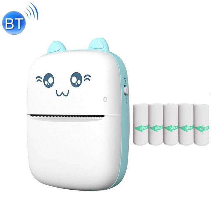 C9 Mini Bluetooth Wireless Thermal Printer With 5 Sticker Papers(Blue)