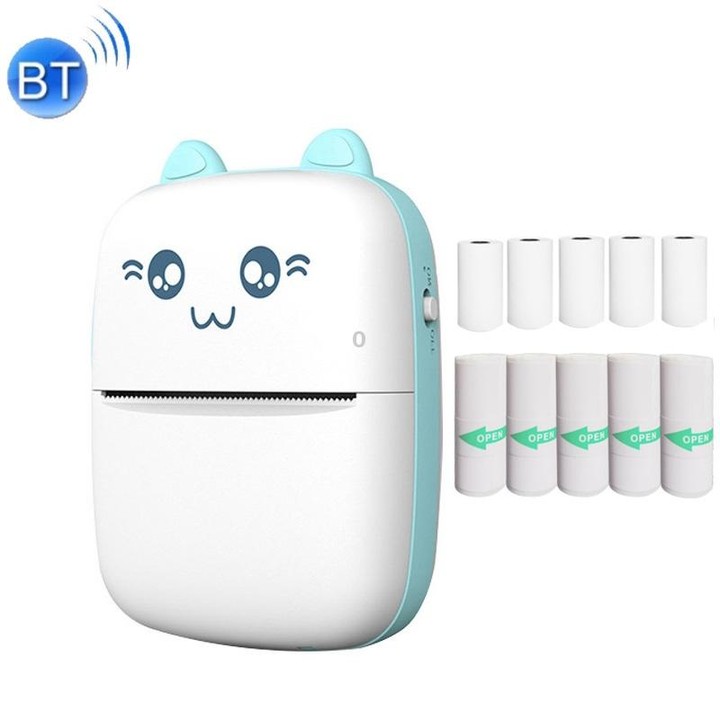 C9 Mini Bluetooth Wireless Thermal Printer With 5 Papers & 5 Sticker Papers(Blue)