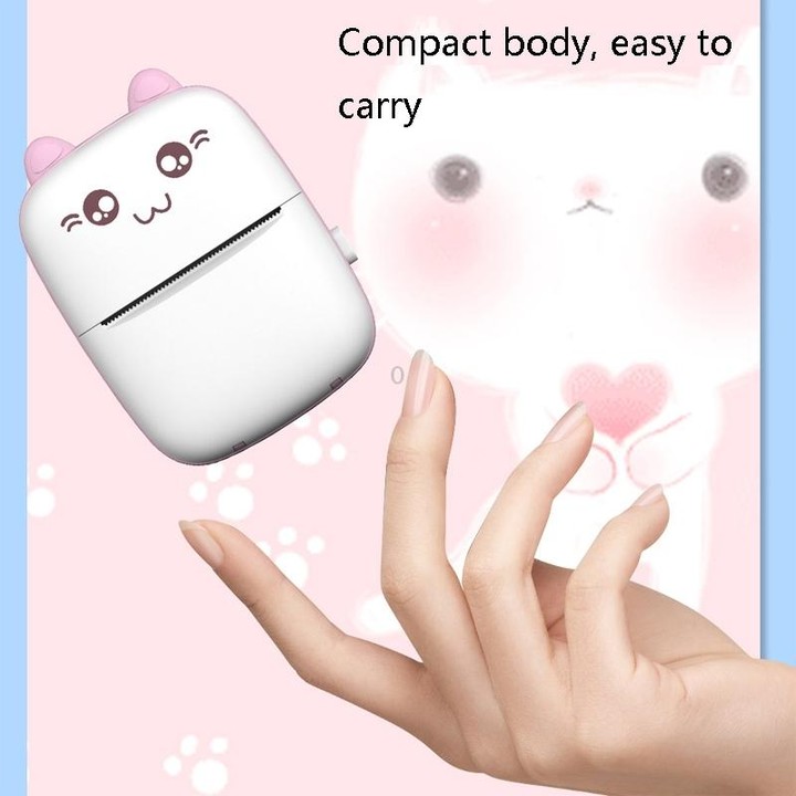 C9 Mini Bluetooth Wireless Thermal Printer With 5 Papers & 5 Sticker Papers(Pink)
