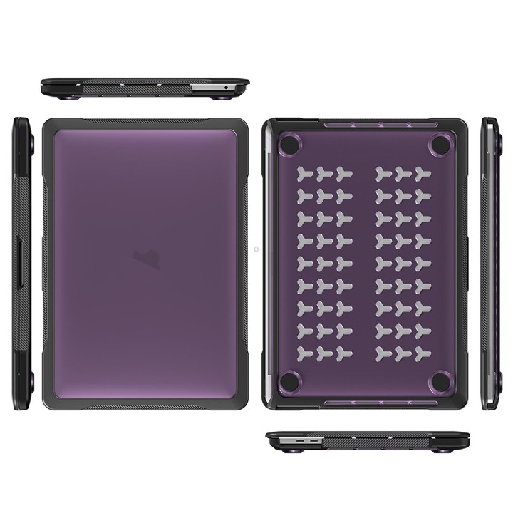 For MacBook Pro 13.3 inch A2338 Translucent Laptop Protective Case(Transparent Purple)