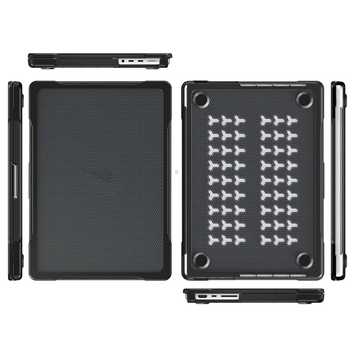 For MacBook Pro 14.2 inch 2023 / 2021 Dot Translucent Laptop Protective Case(Transparent Black)