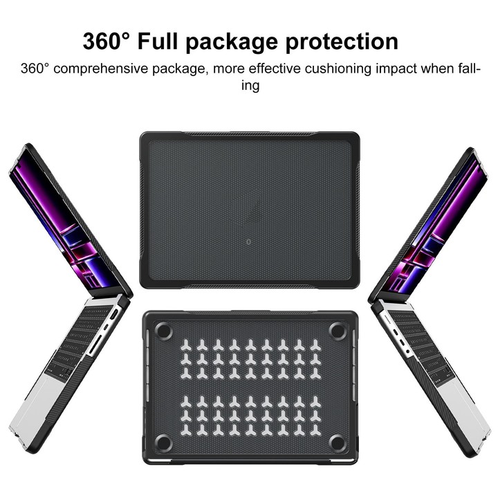 For MacBook Pro 14.2 inch 2023 / 2021 Dot Translucent Laptop Protective Case(Transparent Black)